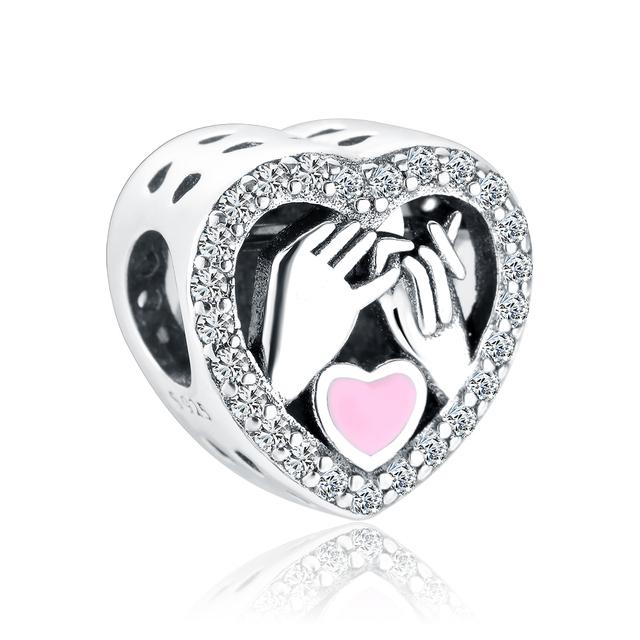 925 Sterlingsilber Liebe Familie Perlen Anhänger Charms Passen Mode Original Armband Femme Perlen für Frauen Schmuckherstellung DIY Geschenk