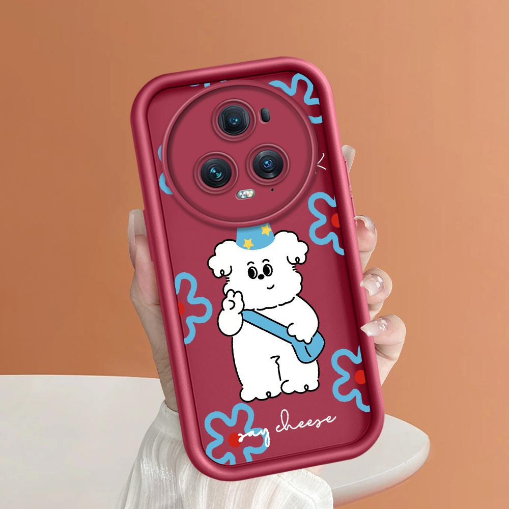 

М який силіконовий квадратний драбинний друкований візерунок Корпус телефону Повне покриття Камера Протиударний захист Гумовий чохол для Huawei Honor Honor 400 темно-червоний колір