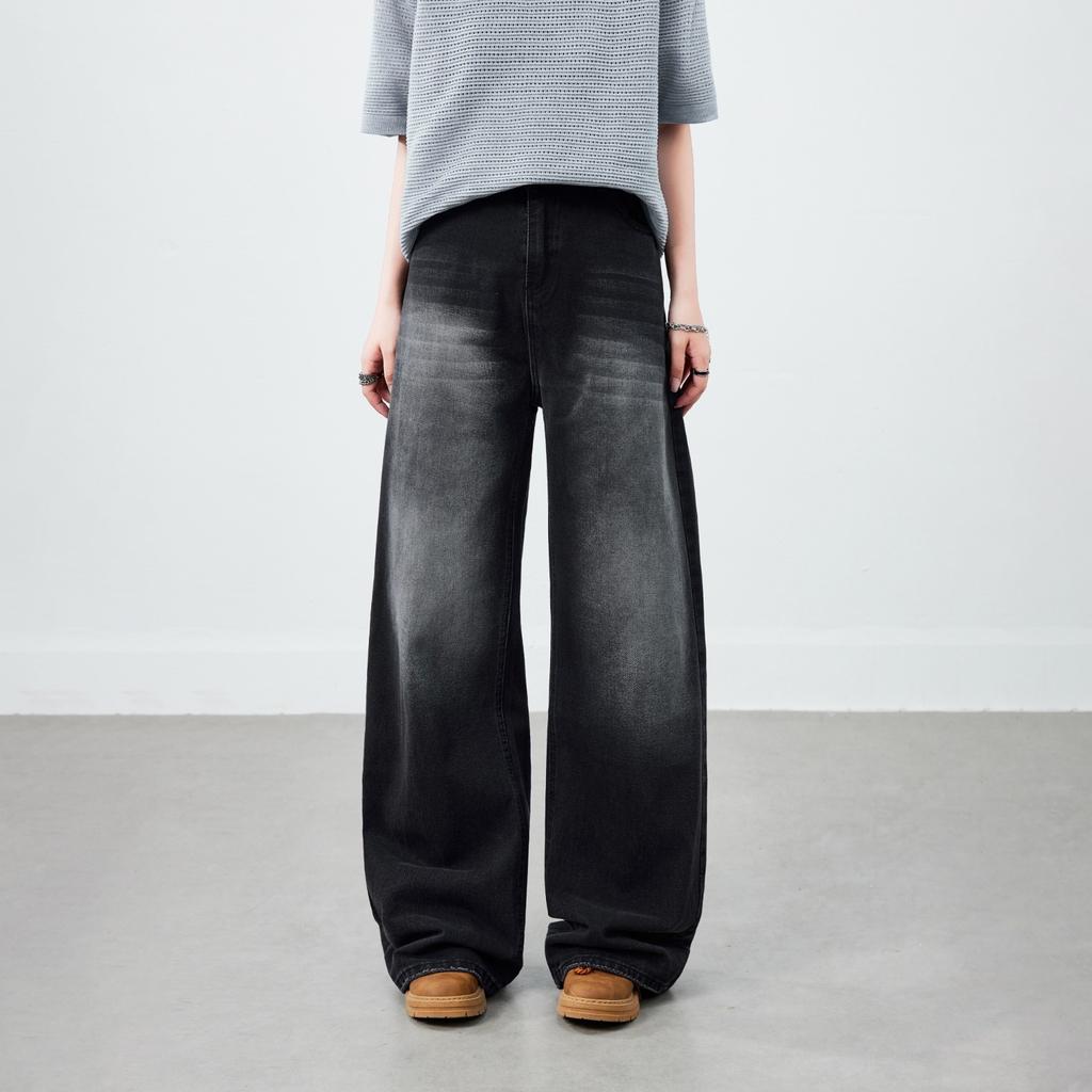 New American Jeans Men's and Women's Retro Straight Wide Leg Washed High Street Loose Long Pants