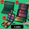 Black Canvas Double-Fold Pencil Case for Students and Artists