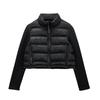 Spring New Arrival Small Stand Collar Short Top Black Panel Cotton Jacket Outwear 4391709