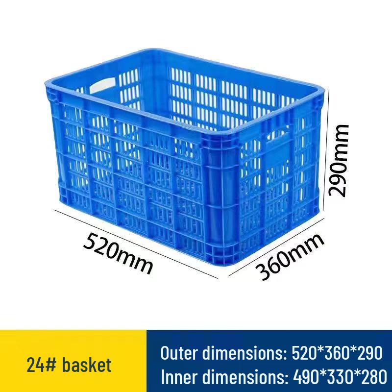 Extra Large Rectangular Plastic Storage Crate for Fruits, Vegetables, Bean Sprouts, and Eggs