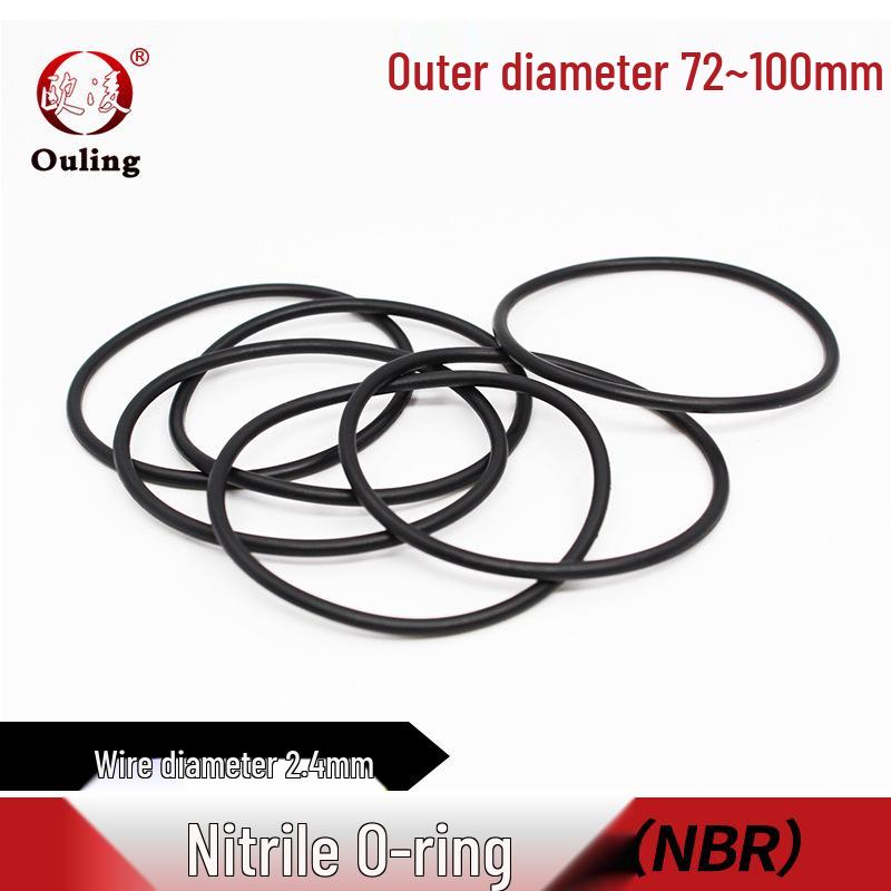 Nitrile Rubber O-Ring Seal, 72-100mm OD, Waterproof, 2.4mm Thick 72*2.4mm (10 pieces) Black Nitrile O-ring