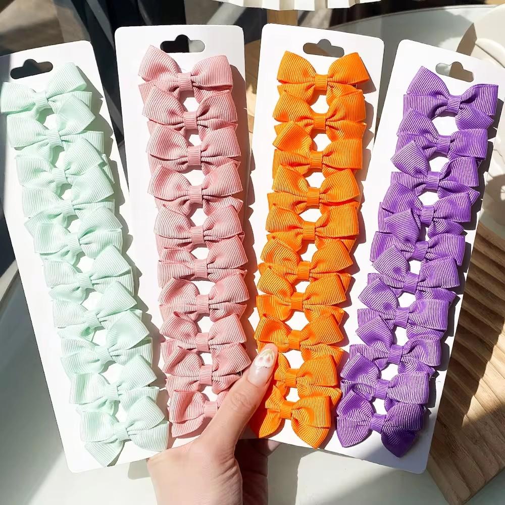 10 Stück/Los Kinder Einfarbiges Band Baby Schleifen Haarspangen für Babymädchen Handgemachte Schleife Haarnadel MiNi Haarspangen Haarschmuck