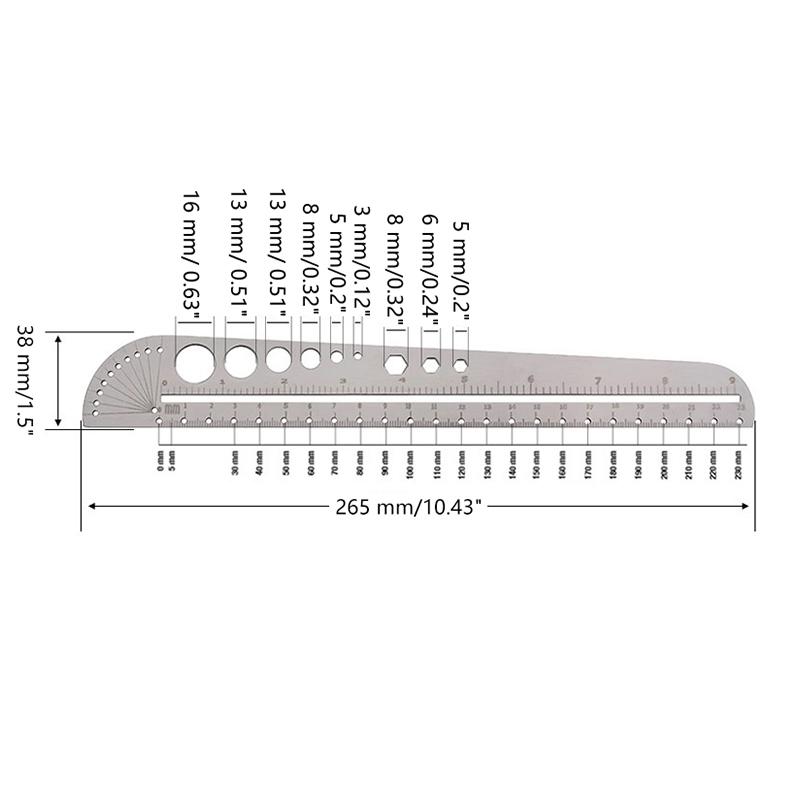 Multifunctional Stainless Steel Angle Ruler Measurement Tool Kawaii School Supplies Art Craft Geometry Drawing Instrument