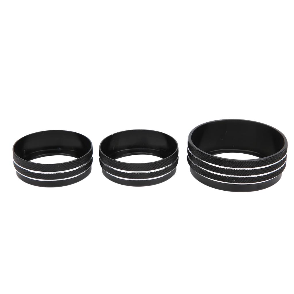 A C Audio Switch Knob Trims Rings Black Replacement for Dodge Charger Challenger 2015 2019