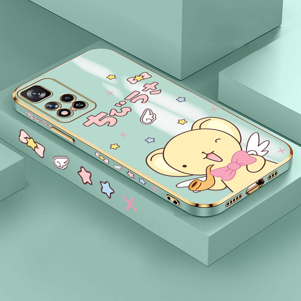 For Redmi Note 13 Pro 12 Pro 12S 11 Pro 11S 10S OPPO A38 A77s A96 Realme C33 C65 OnePlus Cartoon Cute Animal Design Soft Plated TPU Phone Case