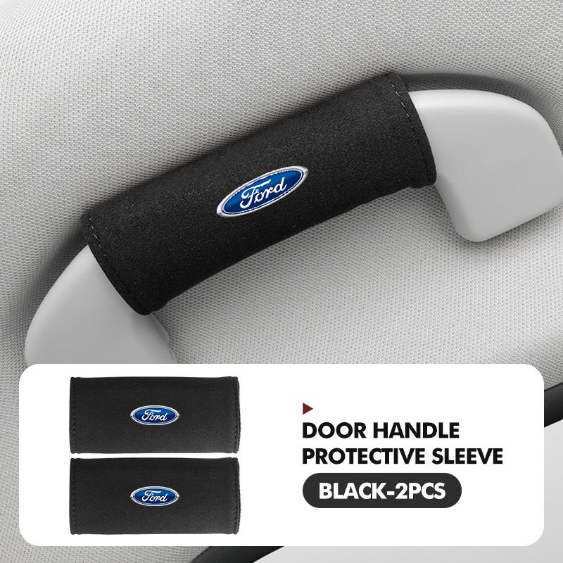 For Ford Car Interior Handle Protective Cover Suede Sponge Comfortable Grip Mk2 Mk3 Ranger Mondeo Mk4 S-MAX Kuga Mustang Fusion