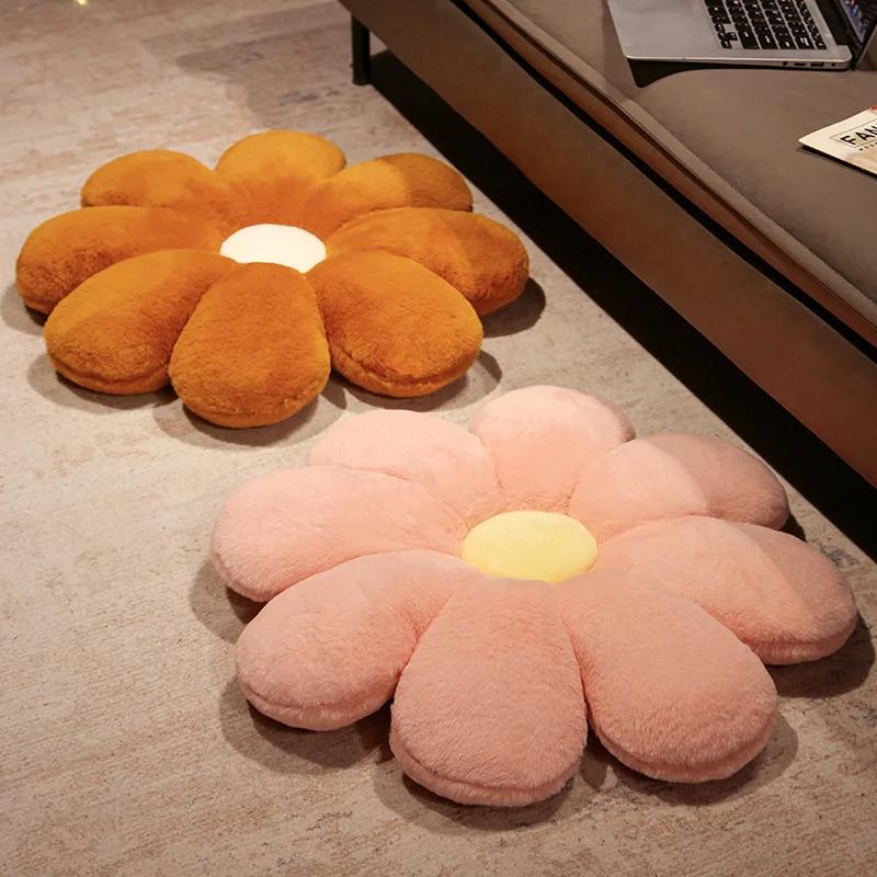 Birthday Gift Bedhead Cushion Living Room Sofa Decoration 50cm Flower Mat Rabbit Hair Soft Floor Flat Bottom Office Supplies