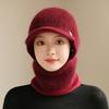 Hat Winter One-piece Hat Middle-aged and Elderly Thickened Warm Wool Hat Cycling Cold-proof Knitted Hat