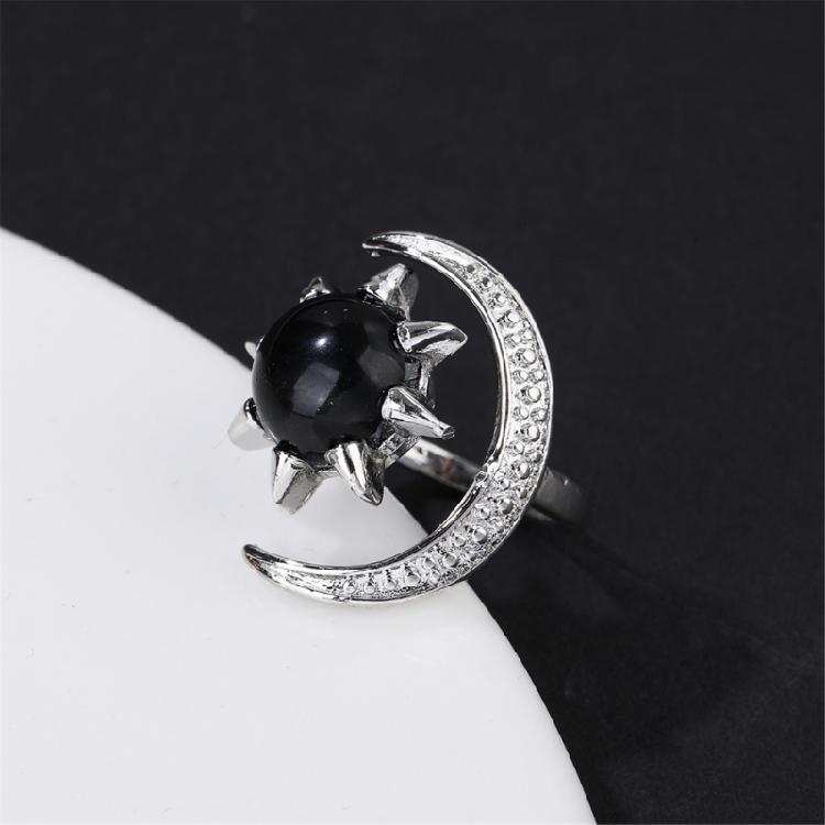 Shimmering Star Moon Pattern Crystal Ring Scratch Resistant Handmade Finger Accessories Elegant Anniversary Present