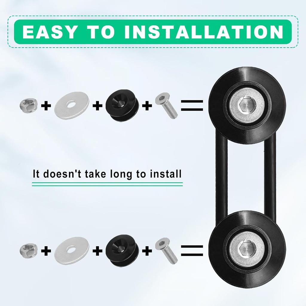 Universal Bumper Quick Release Kit, Aluminum Fasteners for Front Rear Bumper Trunk Fender Hatch Lids (Black, 18 Pieces)
