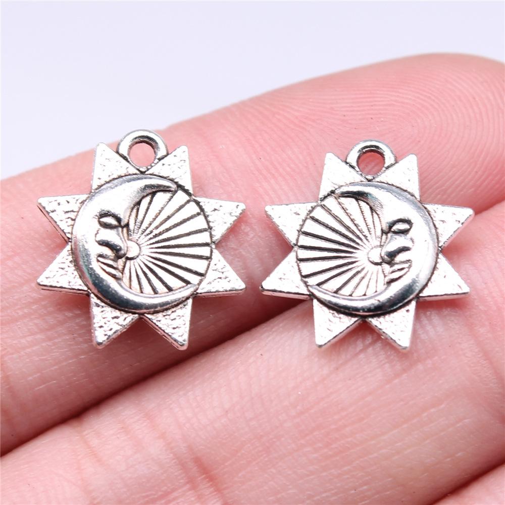 20pcs Sun Pendant Charms Antique Silver Color Sun Charms Jewelry DIY Sun Charms For Bracelet Making