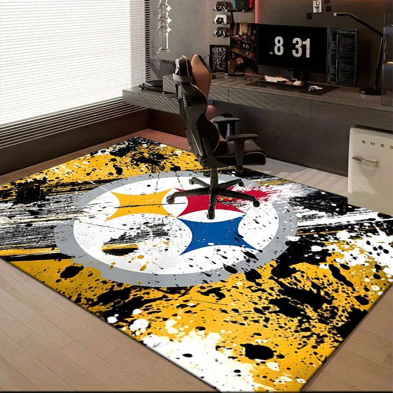 Pittsburgh Steelers Logo Art Rug Game Carpet, Floor Mat for Bedroom Living Room Entryway Rug, Home Decor Idea Gift for Christmas birthday