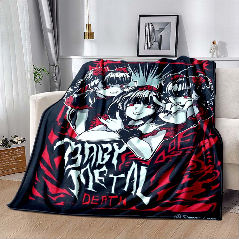 2026 New Babymetal Combination Printed Plush Soft Blanket Home Sofa Bed Warm Office Travel Picnic Flannel Blanket Bed Cover Gift