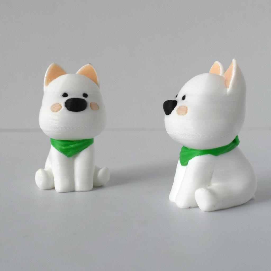 Cartoon White Puppy Toy Statue 3D Printing Toys Creative Desktop Decorative Ornaments Children Toys Cute Pet Puppy Crafts