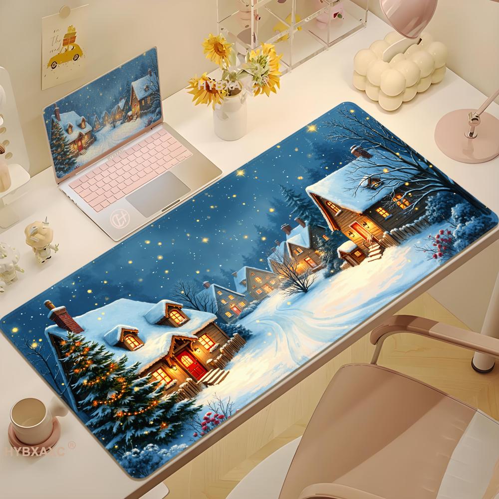 Buon Natale Babbo Natale Tappetino per Mouse per Computer Accessori da Gioco Tappetino Mouse Grande Stampa Deskmat Tappetino per Tastiera Tappetino Mouse Pad