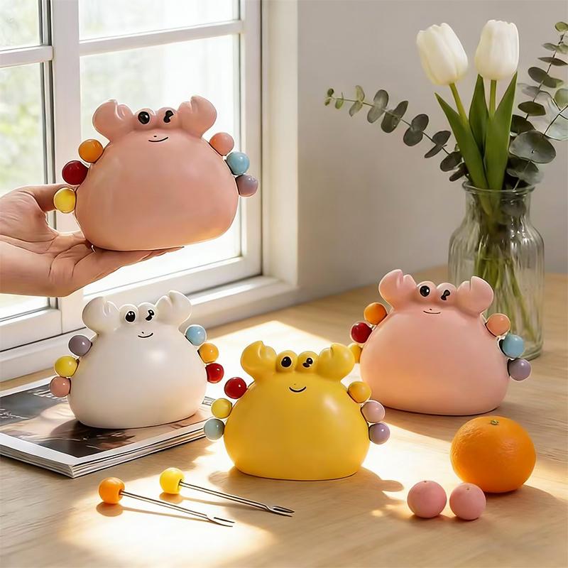 Cute Crab Fruit Fork Set Home Living Room and Kitchen Desktop Decoration Ornament Fruit Tools Gift