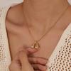French Retro Teardrop Zircon Necklace: Women's Simple Stainless Steel Clavicle Chain
