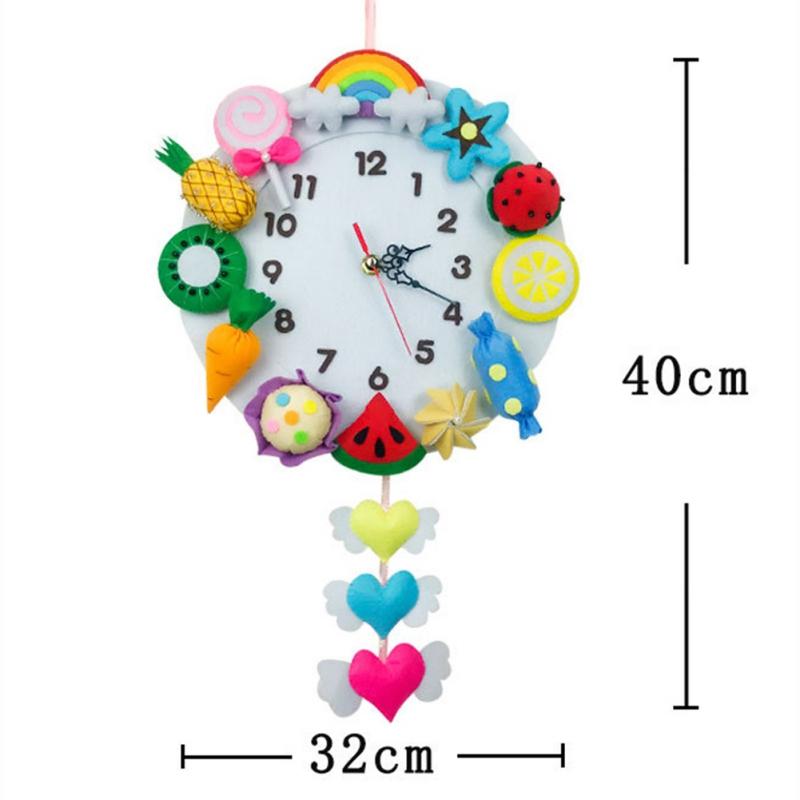 Handgefertigte DIY Wanduhr Tier Frucht Uhr Vliesstoff Niedliche Marine Uhr Für Kindergarten Heimdekorationen Kinder Schlafzimmer Dekor