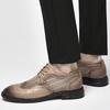 Brogue Breathable men's versatile mesh casual leather shoes Wedding Party Office Business High quality men's walking shoes