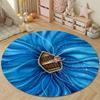 Artistic Round Moon Multicolor Area Rug, Non-Slip Floor Mat for Kitchen