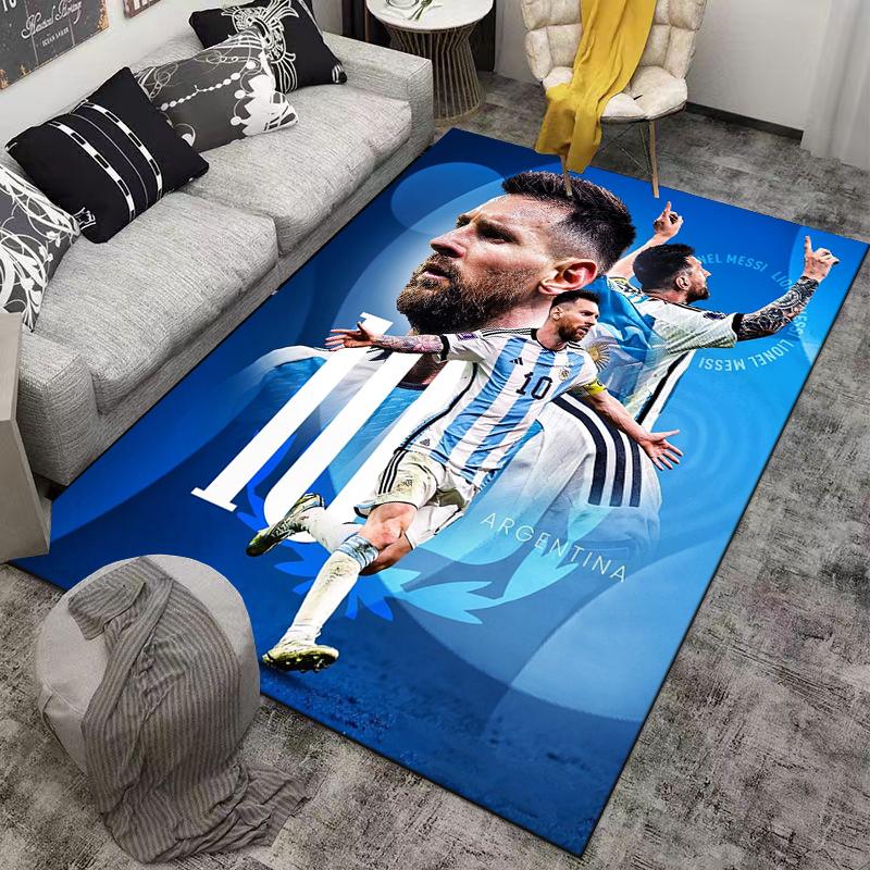 Soccer Star Designed floor mat, suitable as a non-slip mat for the living room or bedroom sofa