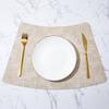 Fan-shaped Household Leather Placemat Hotel Restaurant Fan-shaped Western Dining Mat European Cloth Pattern Thermal Insulation Dining Table Mat