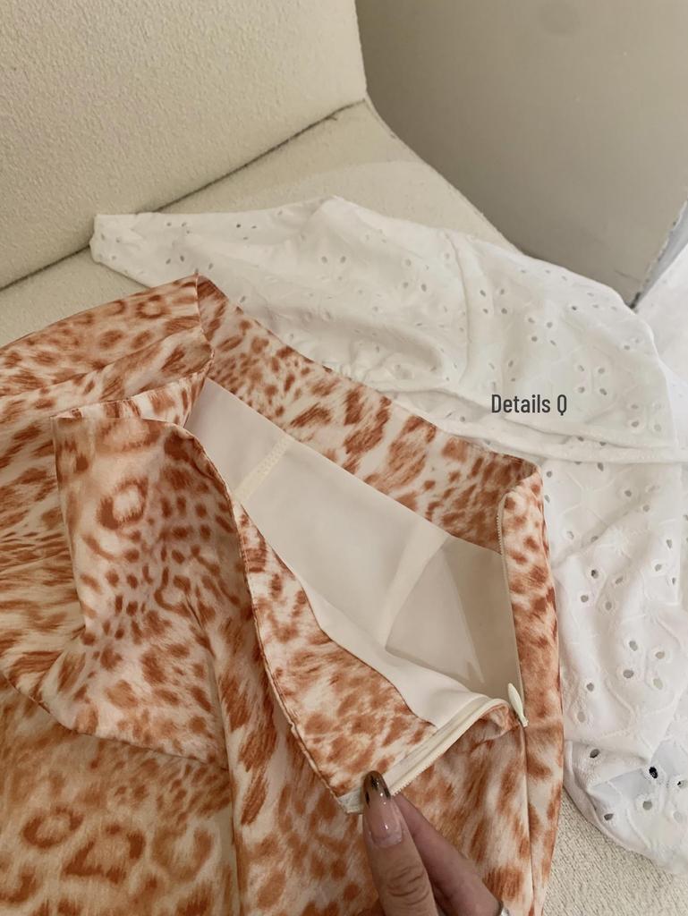Women's Spring/Summer Printed Leopard Low-Rise Ultra-Short Skirt with Built-in Underwear