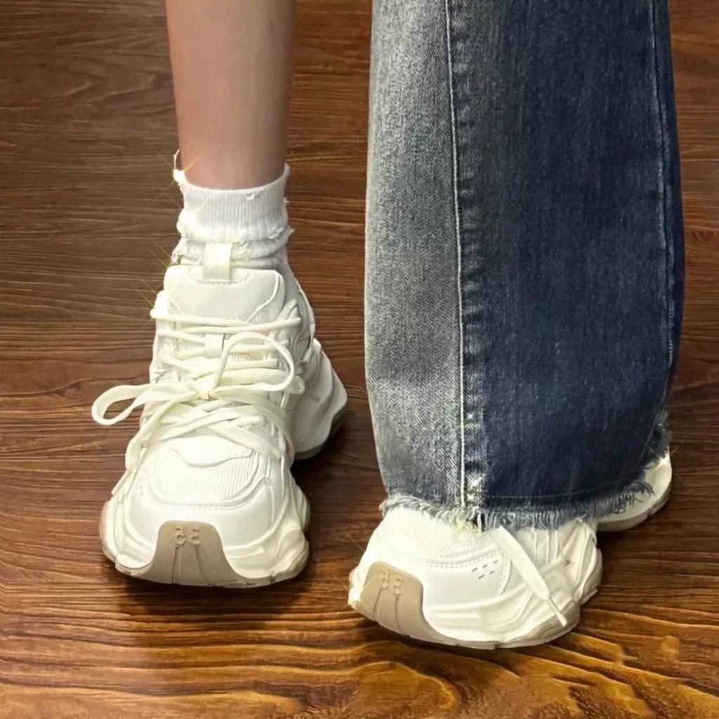 Platform dad shoes women's  new spring and autumn mesh breathable versatile little white shoes ins trendy casual sports shoes