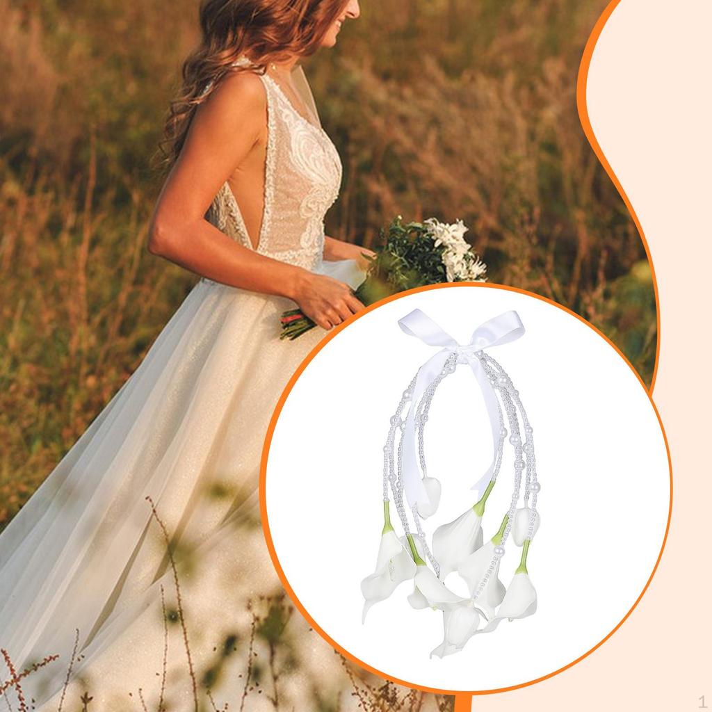 Bridal Bouquet Bride Handheld Flowers Artificial for Engagement