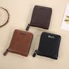 Men Vintage PU Leather Wallet Zipper Trifold Wallet Short Wallet Multi Card Holder Coin Pocket ID Window Casual Business Purse
