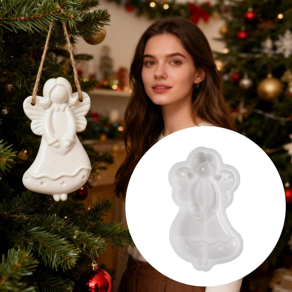 Cute Little Angel Resin Molds Pendant DIY Casting Plaster Wax Christmas Ornaments Silicone Angel Reusable Craft Mold Home Decor