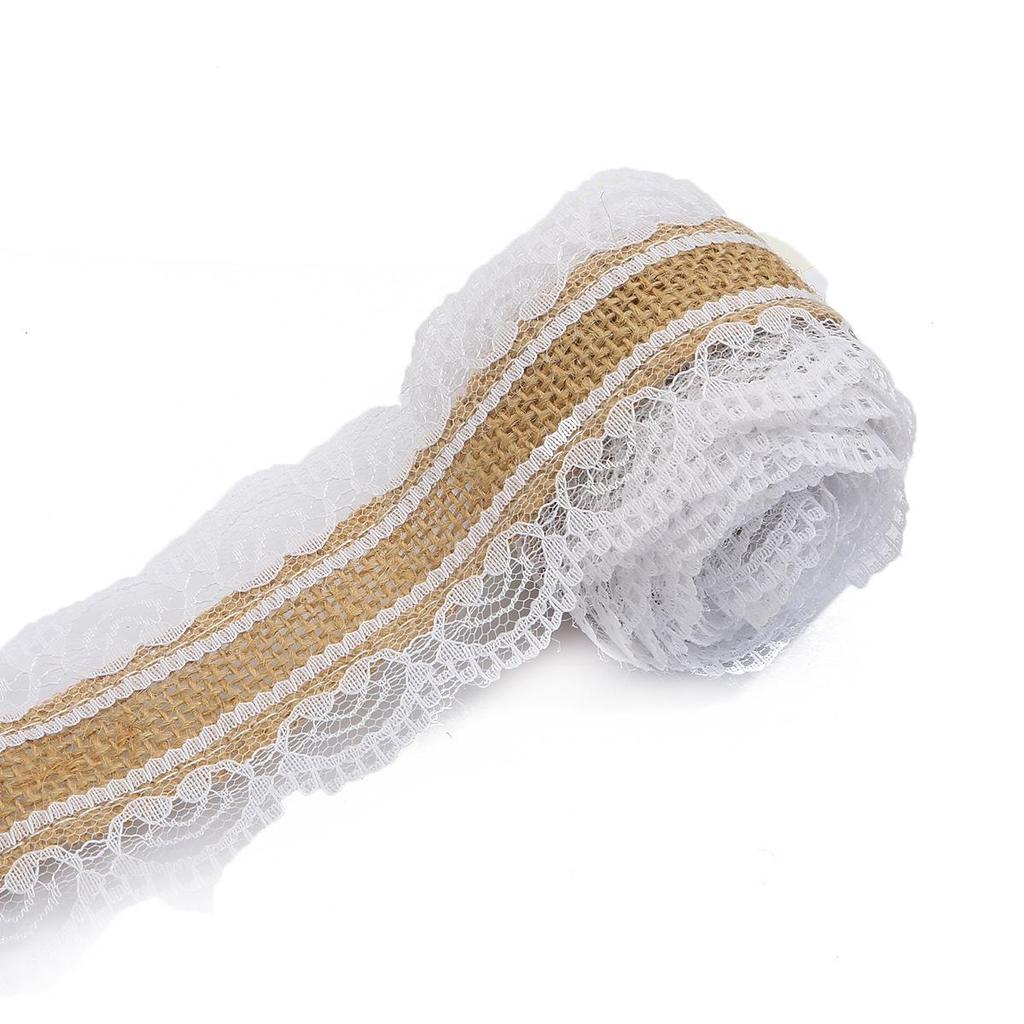 Colored Lace Burlap Roll for DIY Crafts, Handmade Packaging, and Vase Decoration.
