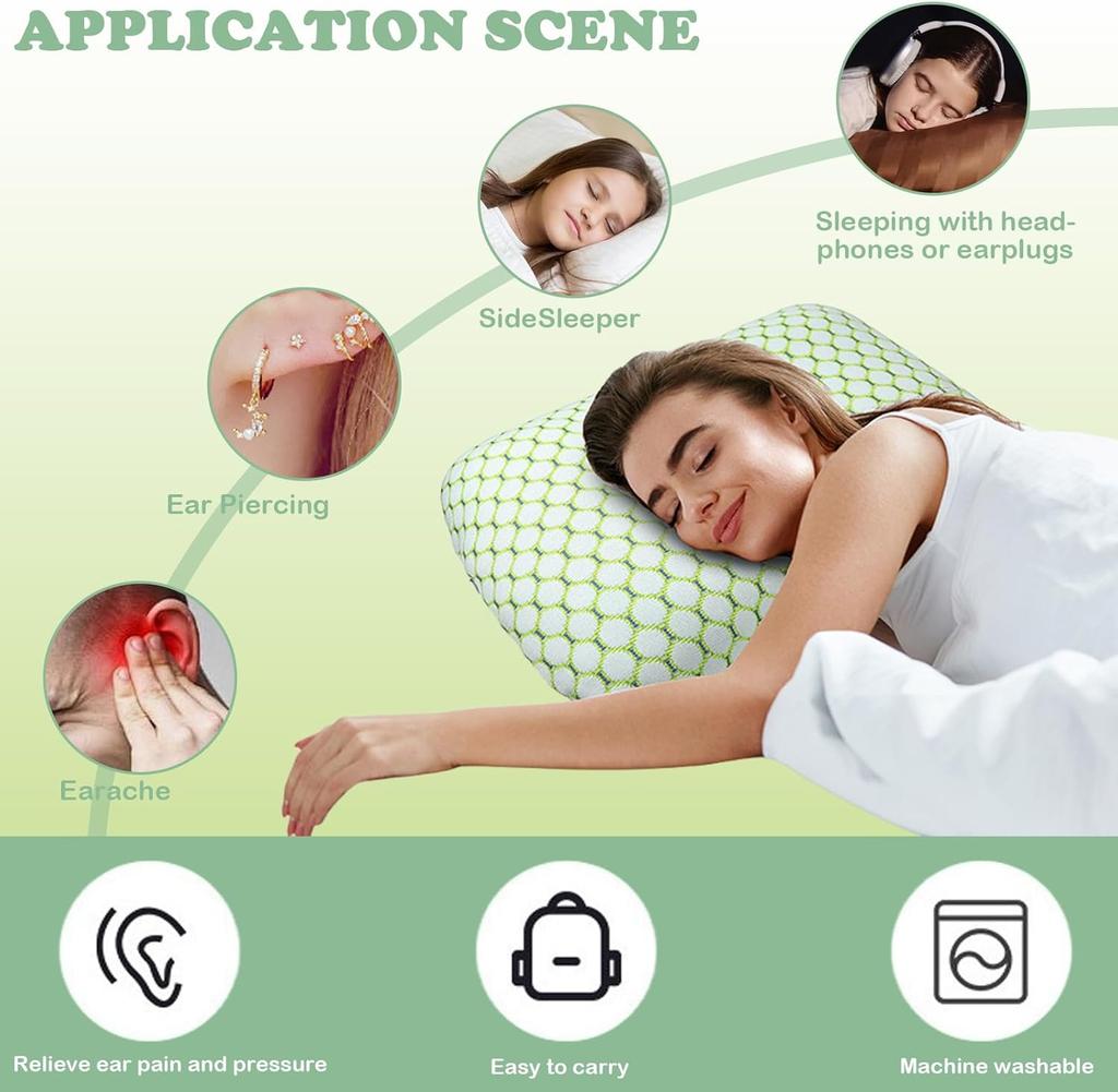 Soft Beauty Pillow with Ear Protection for Side Sleepers Comfortable Specialty Design Prevents Ear Pressure Side Sleeping