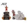 Resin Rooster Ornament Rustic Figurine Distressed Chicken Statue Farmhouse Unique Animal Sculpture Style for Thanksgiving Day Desktop