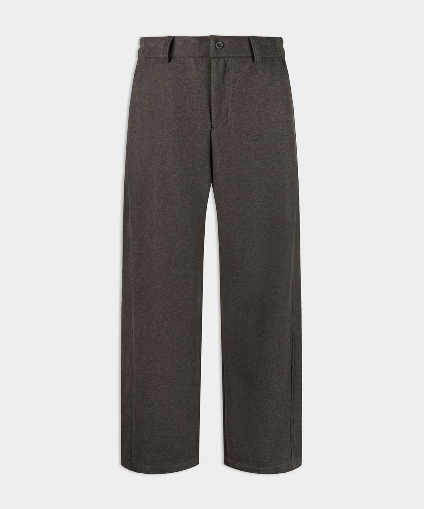 BIRBANTE Wool Blend C.L Fit Elastic Waist Wide Pants - Brown