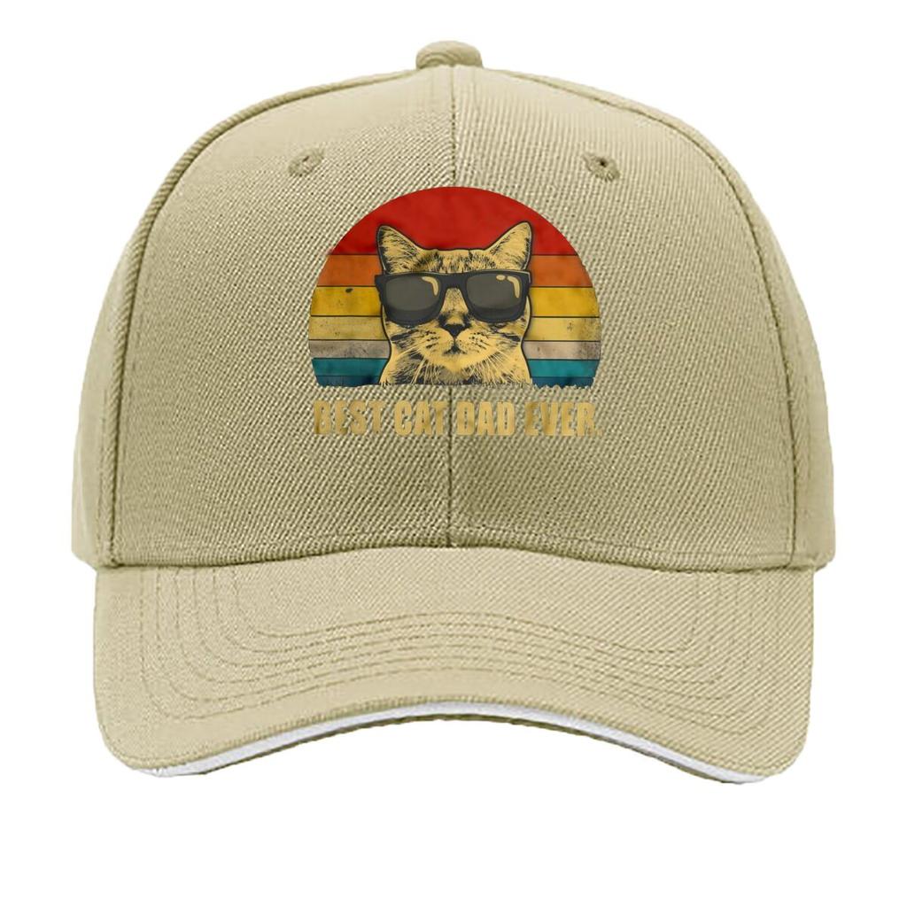 Retro Best Cat Dad Themed Design Hip Hop hat Fashion Outdoor Sports Sandwich Baseball Cap