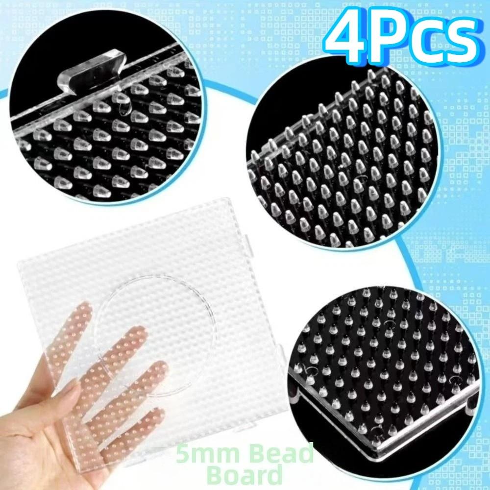 4Pcs 5mm Beads Perler Beads Boards DIY Melting Beads Boards Fuse Beads Pegboards Craft Supplies