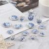15Pcs/Set Vintage Miniature White Porcelain Tea Set Pot Cup Plate Tableware Dollhouse House Model Room Items Furniture Decor