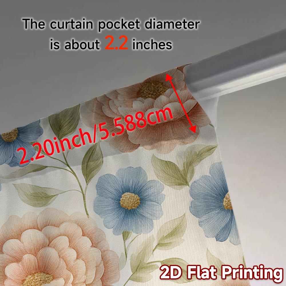 2D FLAT PRINTING 2pcs Curtains (Without Rod) Floral Rose Design (2) April Fools is Day Festival Fashion Curtains Versatile
