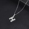 European & American Inlaid Rhinestone English Letter Choker Necklace for Women - Stainless Steel Pendant Jewelry Accessory