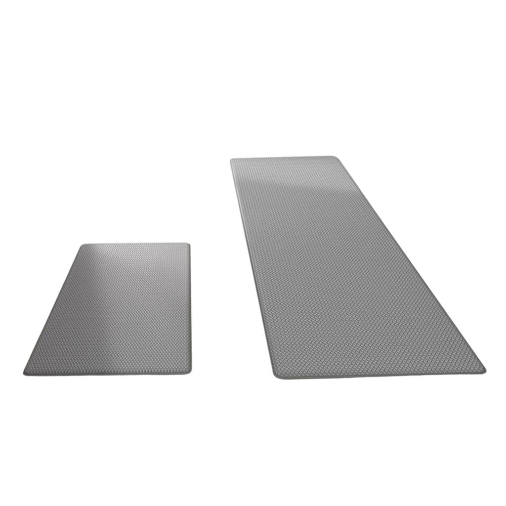 2 Pack PVC Kitchen Floor Mats Thickened Long Strip Leather Texture Waterproof Anti-Slip Oil Resistant Washable Floor Mats for Home Use