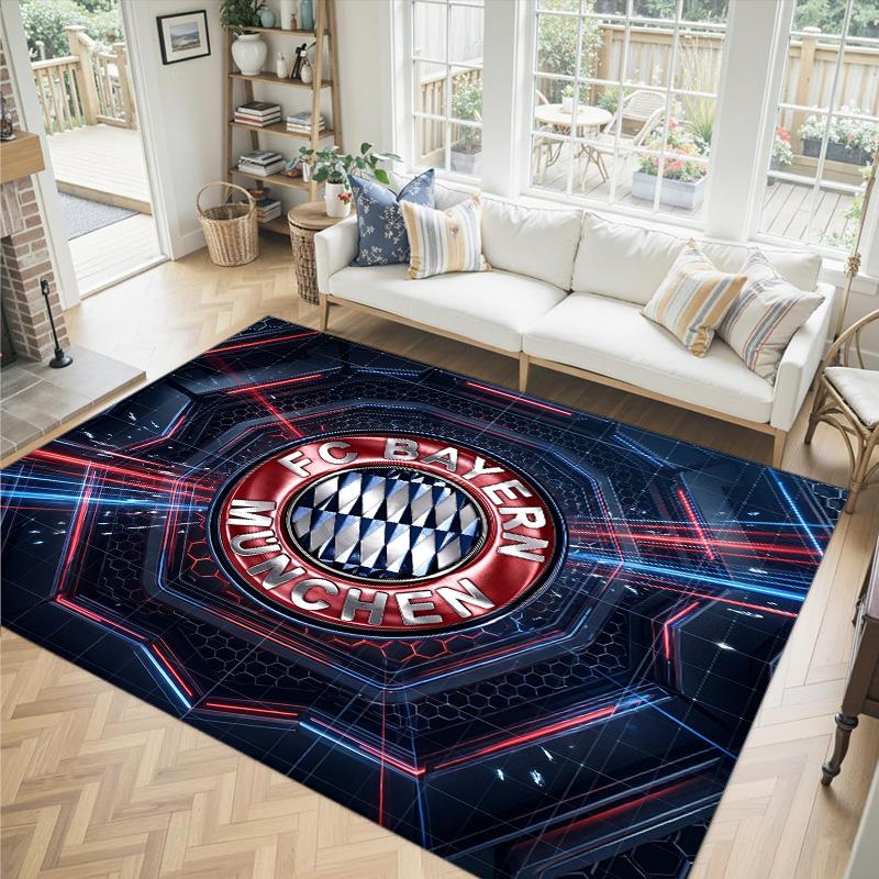 Bayern München Design Kristal Fluweel Tapijt Gezellig Niet?Antislip Bedrukt Tapijt Voor Slaapkamer Woonkamer Entree