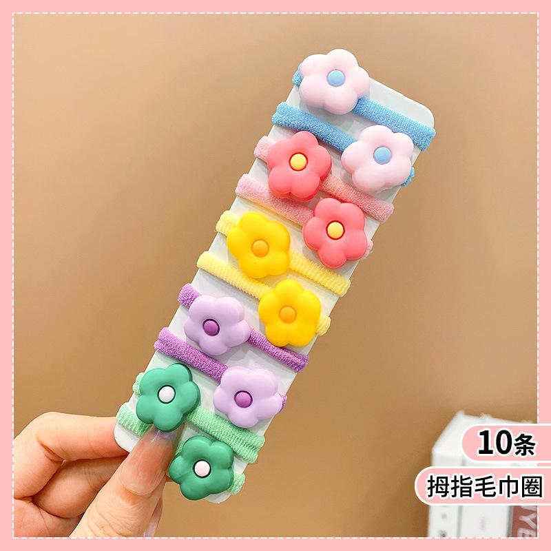 10pcs/Set New Rubber Band for Children Cartoon Hair Band New High Elasticity Sweet Cute Baby Hair Rope Girls Hair Accessories