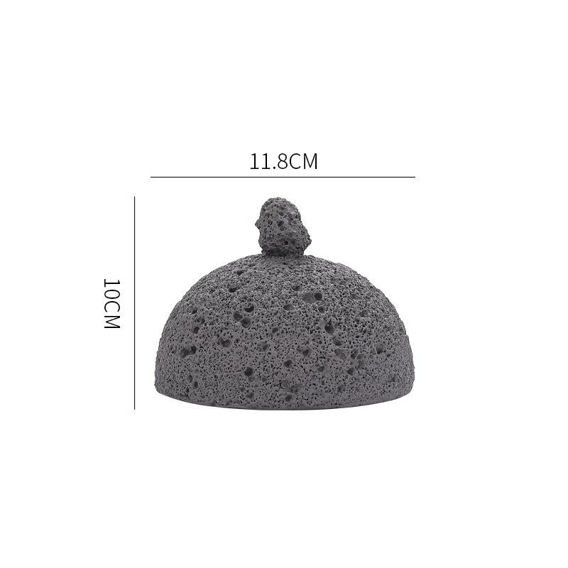 Black Cement Tableware Dinner Plate stone Sashimi sushi Disc Dry Ice Tray Plate Dessert Plates Dim Sum Dish Steak Plates Bowl