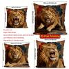 Vintage Roaring Lion Decorative Throw Pillow Covers Pattern Cushion Cover Suitable for Sofa Bedroom Car Pillow Cover
