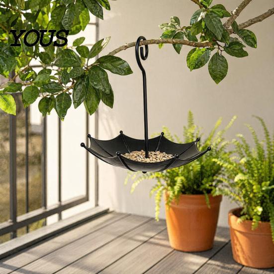 Hanging Garden Decoration Umbrella Bird Feeder Tray, Bath, Vintage Birds Station Tray for Outdoor, Inverted Umbrellas Feeders, Outdoor Decor And Water
