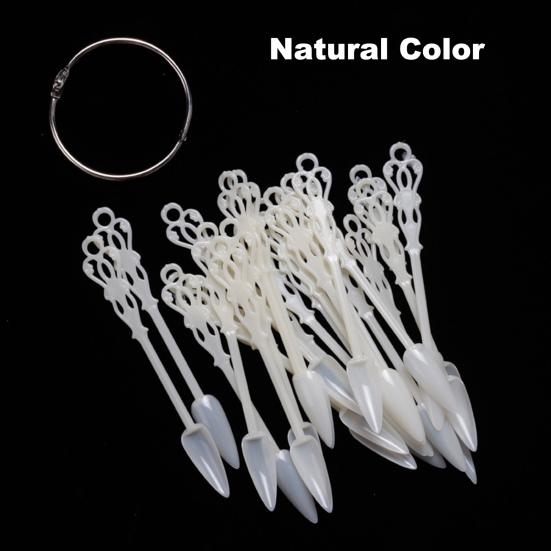 24Pcs/Set Nail Art Fan Buckle Design Adjustable Transparent Fake Nail Practice Decorated Art Tip Display Chart for Manicure