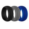 3pcs Silicone Wedding Rings Environmental Cool Comfortable Ring Band Described